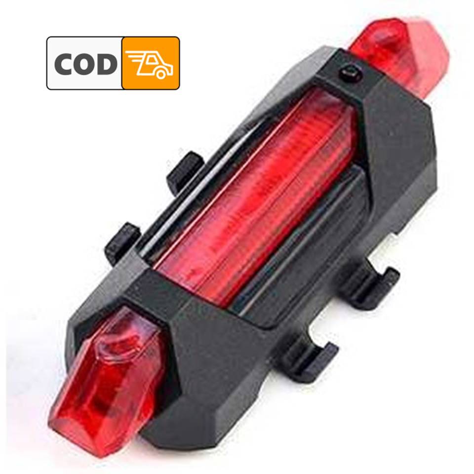 Lampu Belakang Sepeda Baterai Cas Ulang 5 LED USB Lipat Gunung MTB Taillight Rechargeable