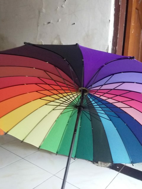 Payung Golf Pelangi Bahan Sutra 24jari