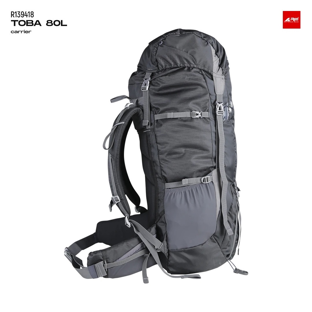 TAS GUNUNG CARRIER REI AREI TOBA 80L INCLUDE COVER BAG - 100% ORIGINAL