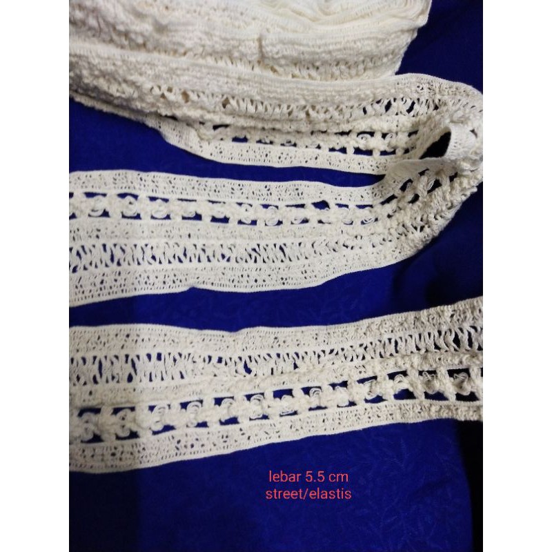 Renda bordir rajut/kait elastis karet renda baju renda katun bordir renda bewe renda tengah renda ba