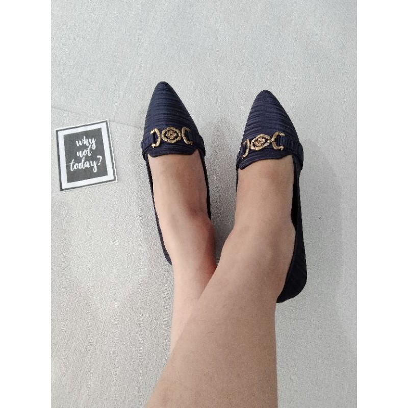 LOUISDEAR sepatu flat bahan satin B6