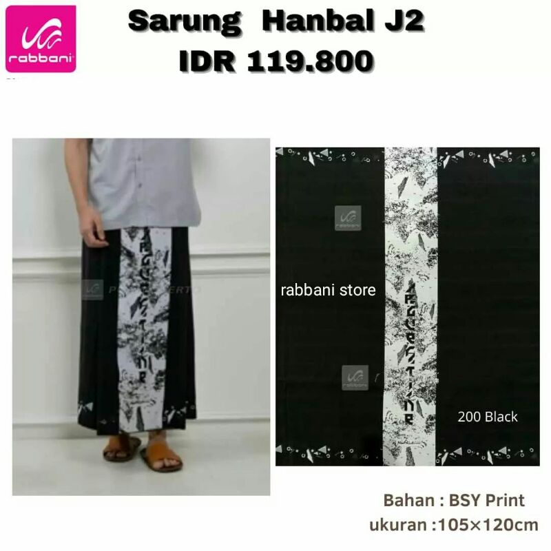 Sarung Putih Hitam Rabbani - Sarung Hanbal-Sarung Rabbani Palestine - Sarung Rabbani Palestine - Sar