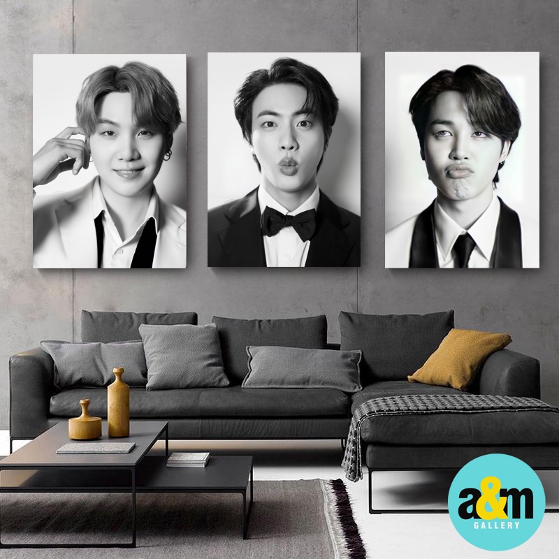 Poster Kayu BTS BLACK &amp; WHITE THE FACT Hiasan Dinding Dekorasi Kamar I Poster Kayu K-POP Dekorasi Kamar - A&amp;M