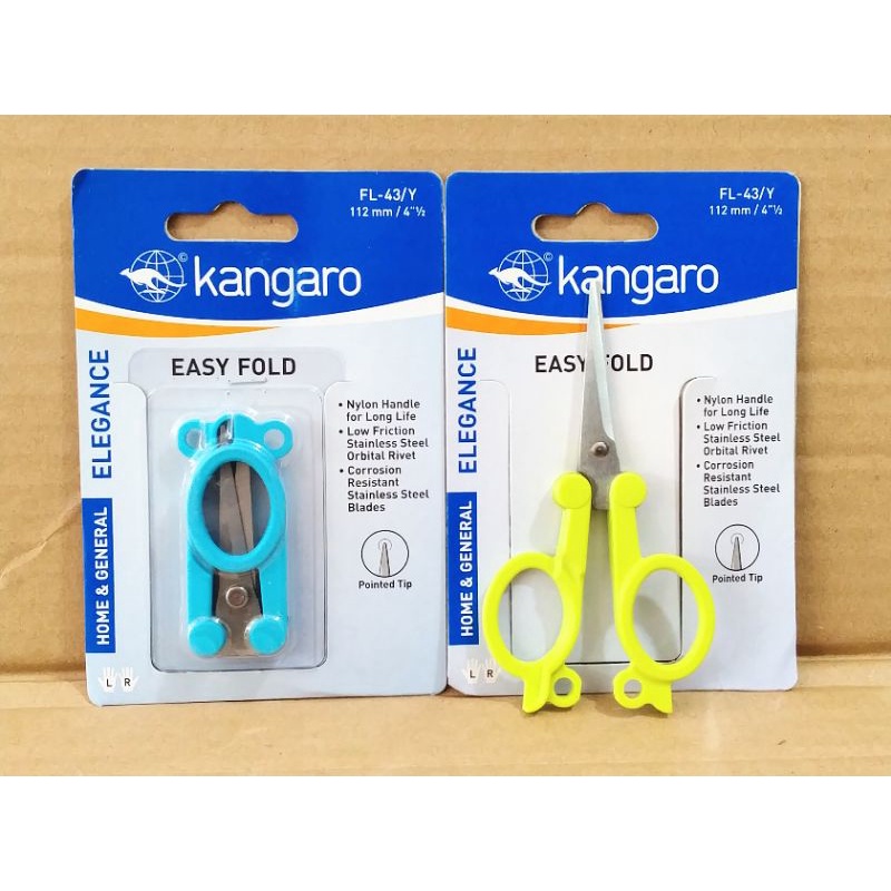

Gunting Lipat Mini Kangaro FL-43/Y Gunting Lipat Kecil 4,5 Inci Super Tajam