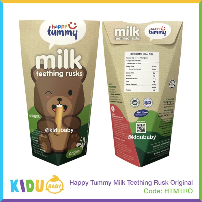 Happy Tummy Milk Teething Rusk Biskuit Bayi Anak Sehat / Kidu Baby