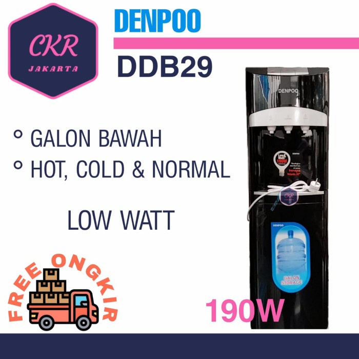 Dispenser Galon Bawah Denpoo DDB 29 LOW WATT
