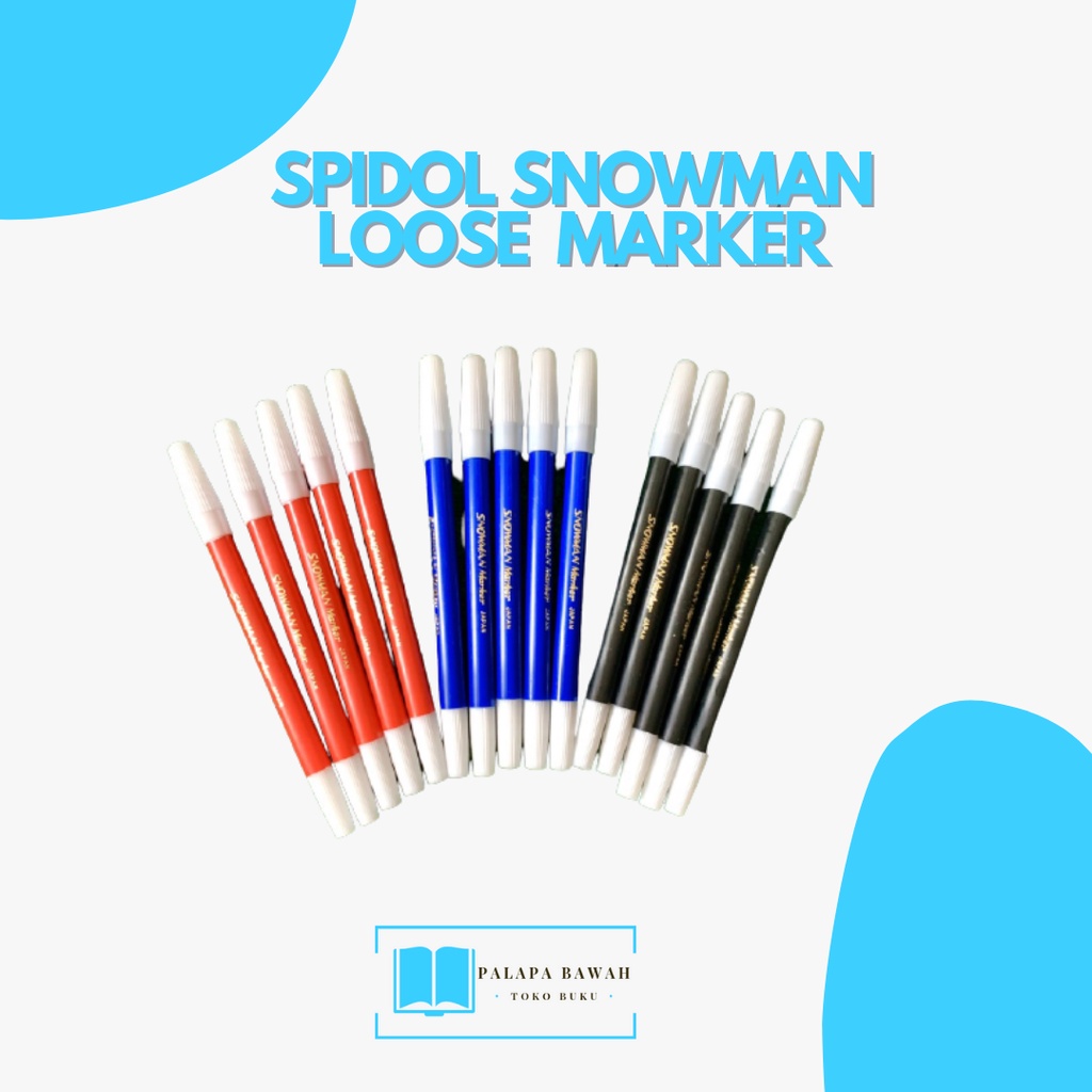 

Spidol Kecil Snowman Loos Marker Pencil Type Hitam Biru Hijau Merah