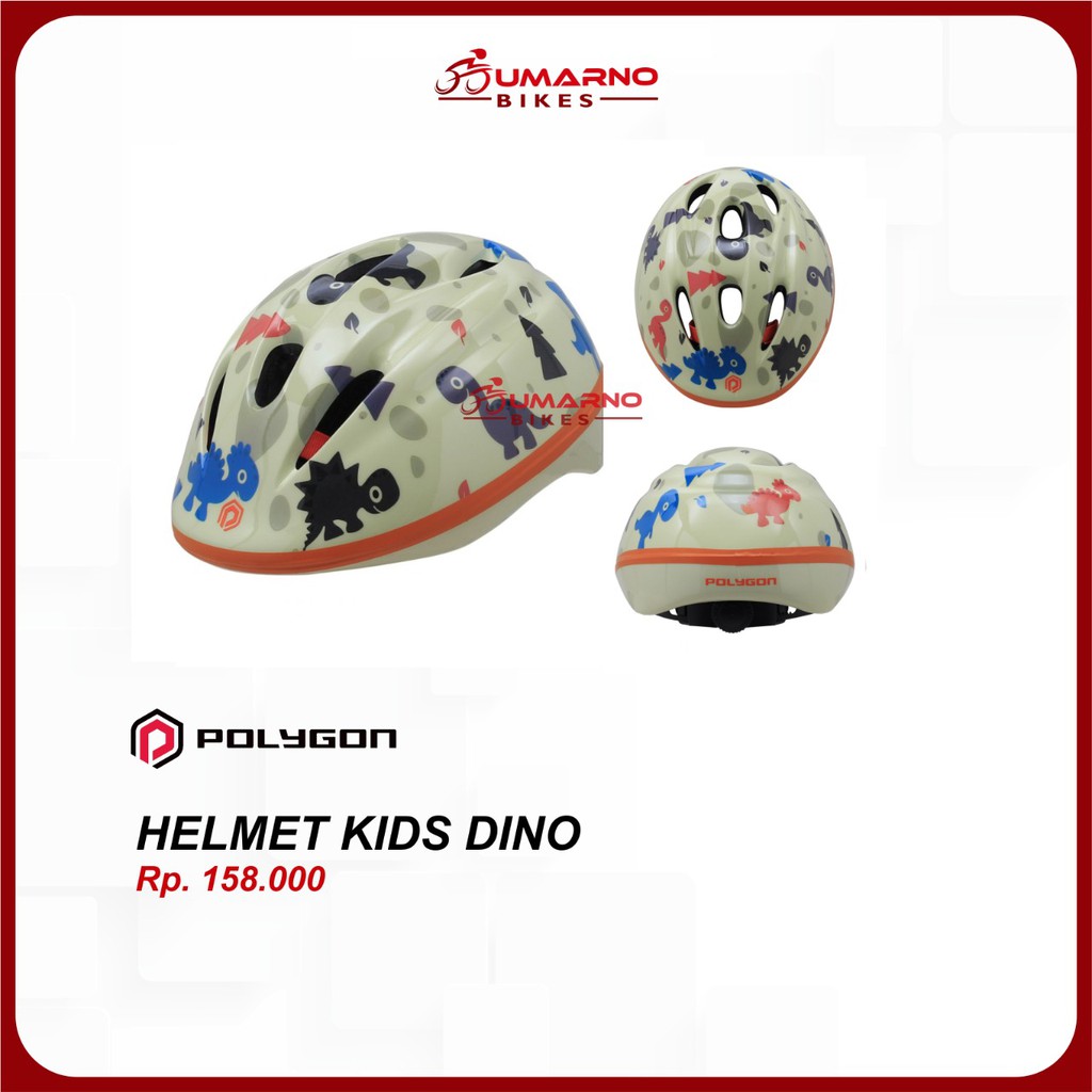 Helm Sepeda Anak Dino / Polygon Helmet Kids Dino