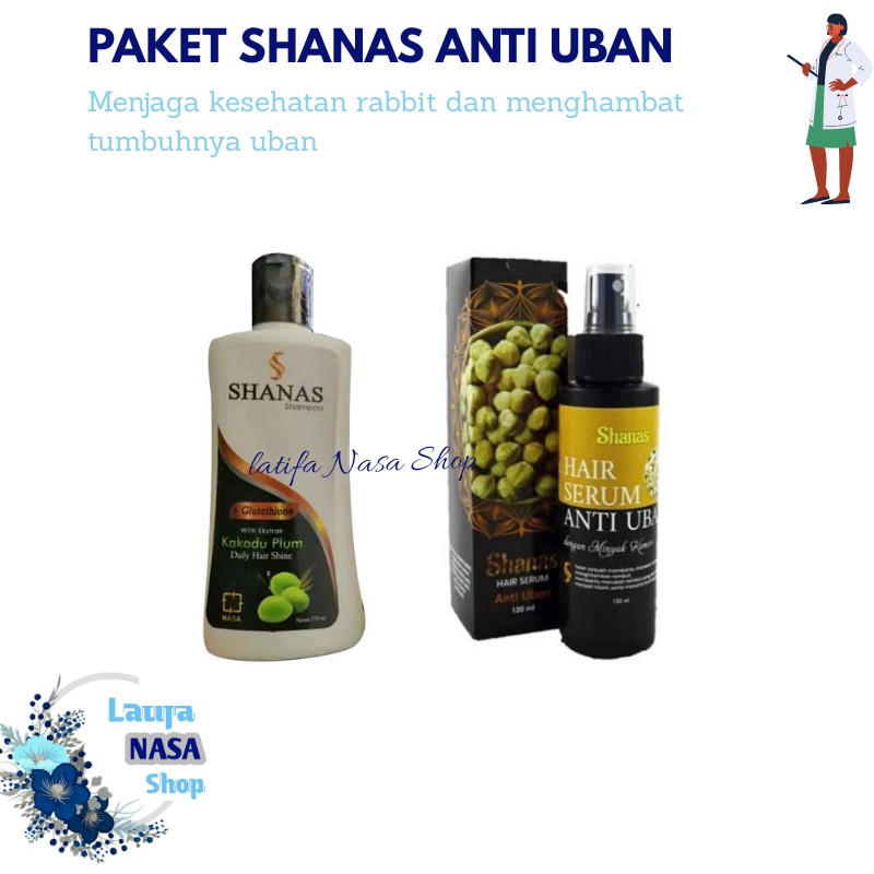 PAKET ANTI UBAN SHANAS NASA/ SHANAS SHAMPO + SHANAS SERUM ANTI UBAN /LATIFA SHOP