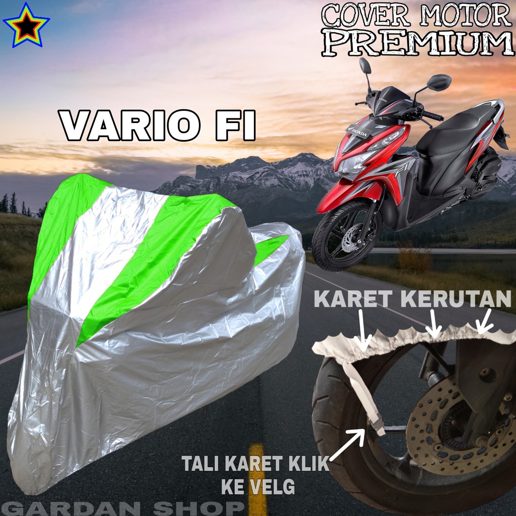 Sarung Motor VARIO FI Silver HIJAU Body Cover Penutup Pelindung Motor Vario PREMIUM