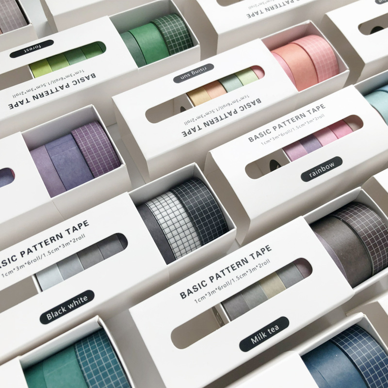 

8pcs Tape/Selotip Washi Warna Polos Untuk Dekorasi Scrapbook/Sekolah