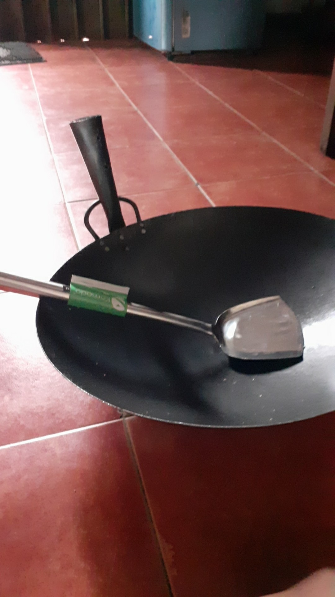 Wajan Kuali Plat Baja / Wajan Nasi Goreng Uk 45cm / Free Sodet Uk 40cm