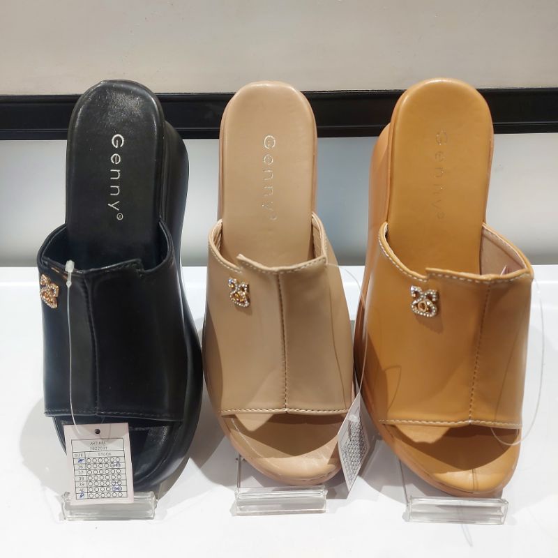 sandal wedges wanita Genny original