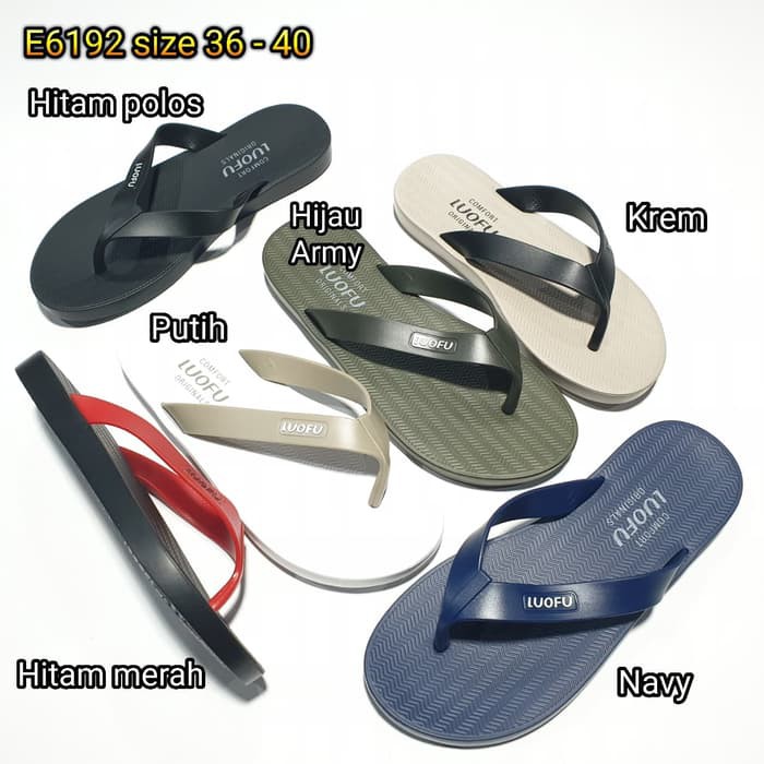 Termurah & Terlaris jelly sandal jepit pria luofu karet import E6192