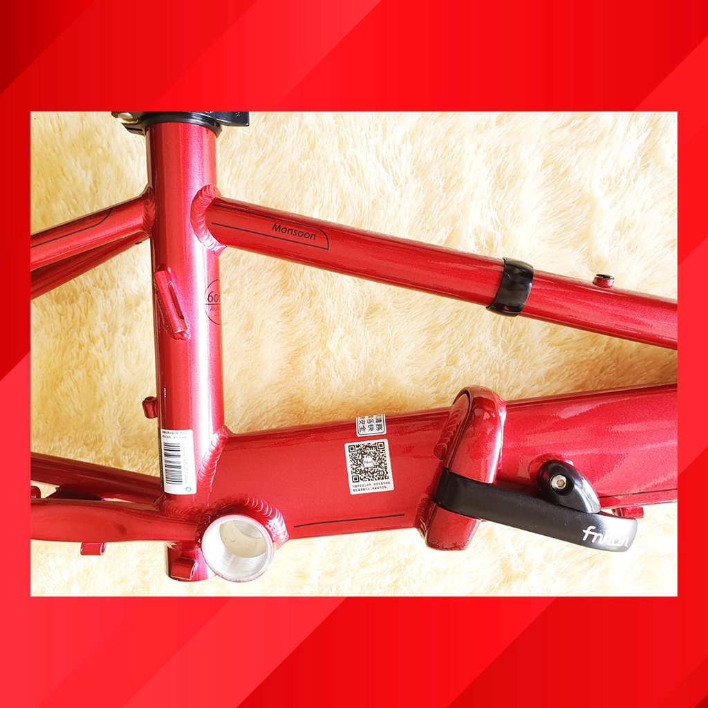 Frame set Fnhon Monsoon Merah Red U brake Ubrake