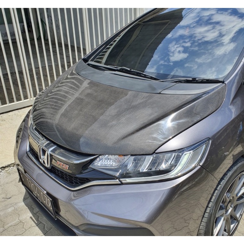 Kap Mesin Carbon All New Jazz GK5 Model Oem Style