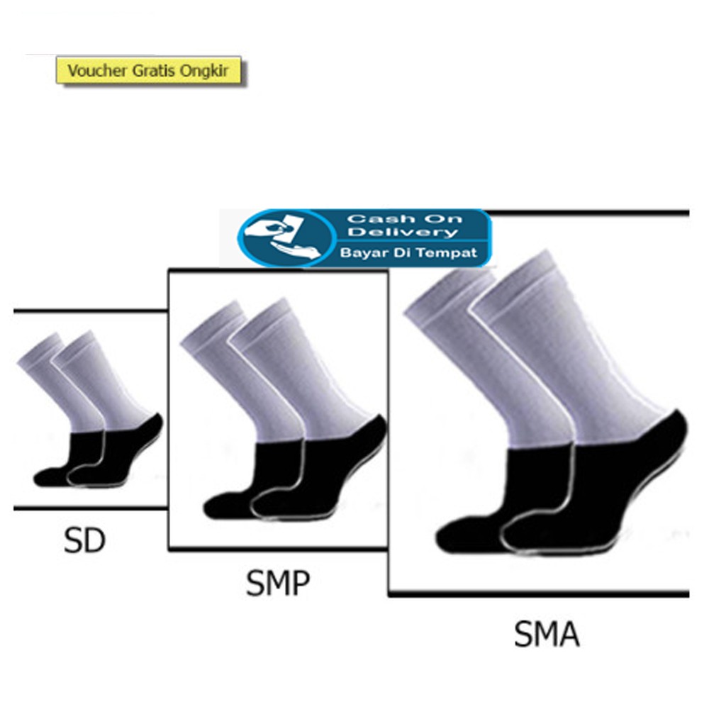 SHOPEE 6.6 SUPER SALE!! Kaos Kaki Pria dan Wanita Polos Putih Hitam Kaos Kaki SD SMP SMA dan Kantor