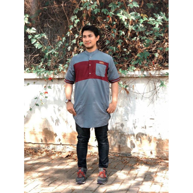 Baju Koko Kurta Pakistan Pria Dewasa Katun Toyobo Tangan Pendek Al Muslim