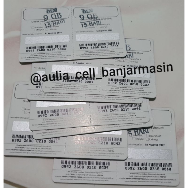 Voucher Axis 9 GB 15 Hari