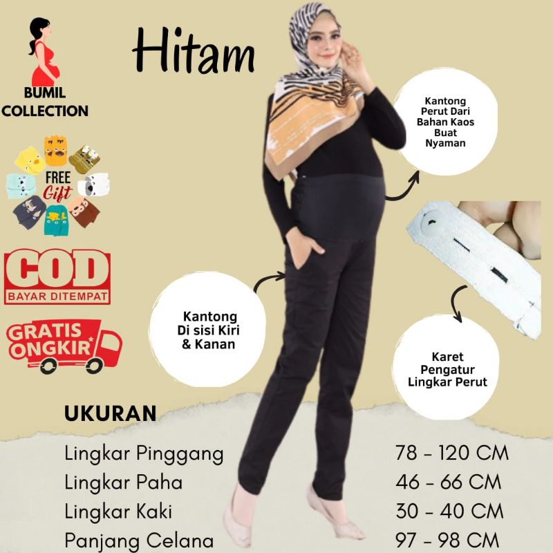 Celana Hamil Kerja Skinny Bumil Bahan Katun Street Melar