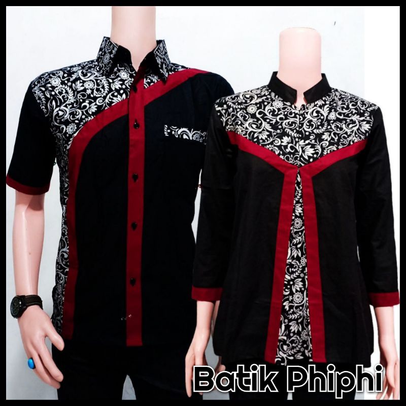 Kemeja Batik Kombinasi Pria Lengan Pendek Termurah &amp; Terlaris Size M,L,XL,XXL