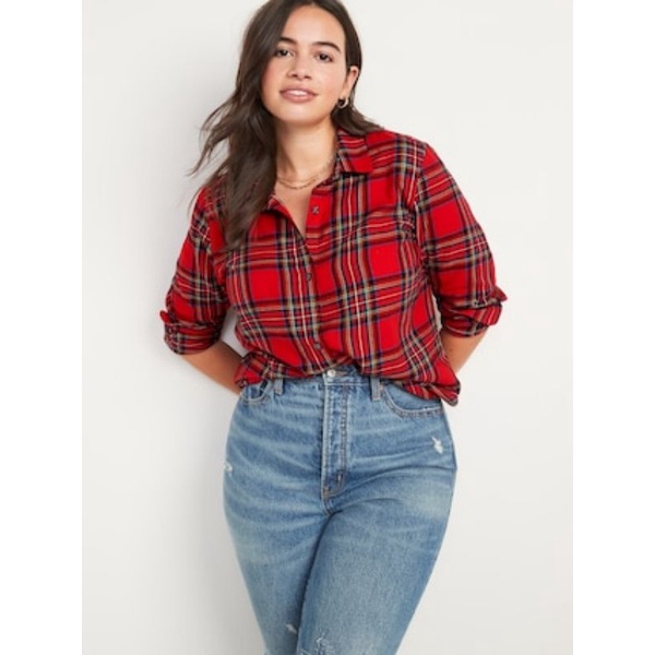 OLDN*VY CLASSIC FLANEL PLAID SHIRT