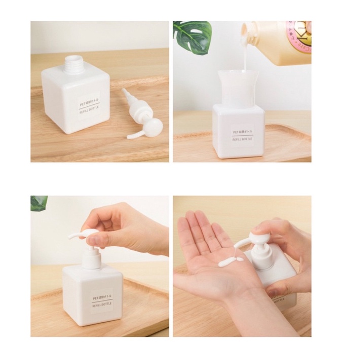 BOTOL SABUN CAIR AESTHETIC BENTUK KOTAK BAHAN PETG / SOAP DISPENSER LUCU BOTOL PUMP BOTOL SHAMPOO LUCU BOTOL MANDI SABUN CUCI TANGAN SOAP BOTTLE