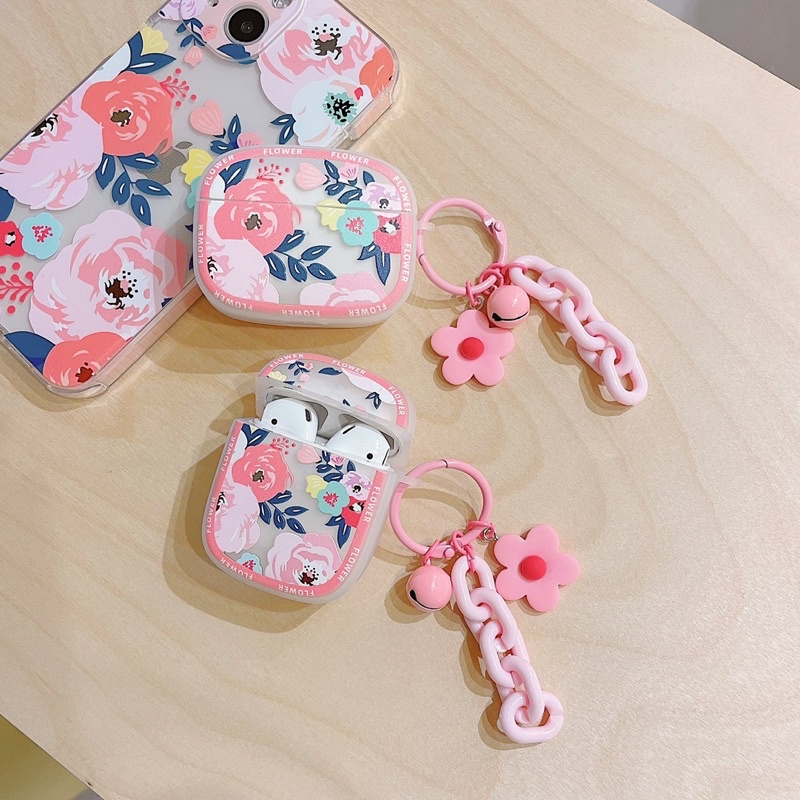 Pink Flower Softcase for Airpods 1 2 Pro 3 Case Casing Airpods Lucu