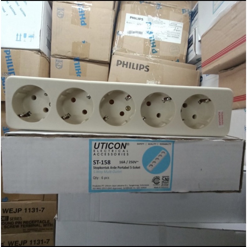 stop kontak 5 lubang uticon
