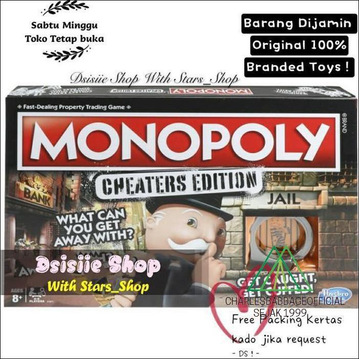 Mainan Monopoly Black Original / Monopoly Hasbro Game Cheaters Ori