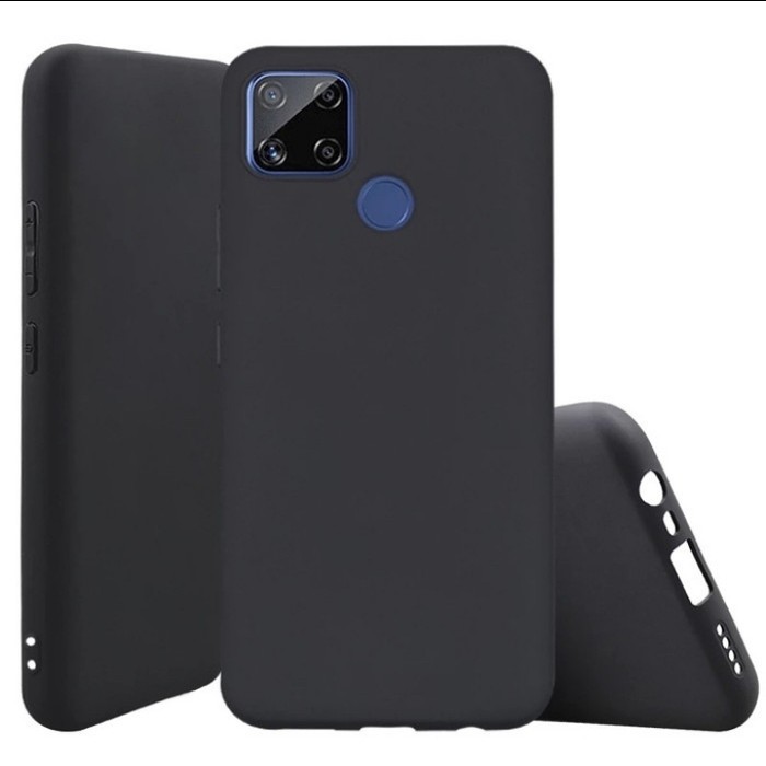 Softcase Slim Black Matte Case Realme C11 Realme C12 Realme C15 Case Silikon Hitam Polos Laris