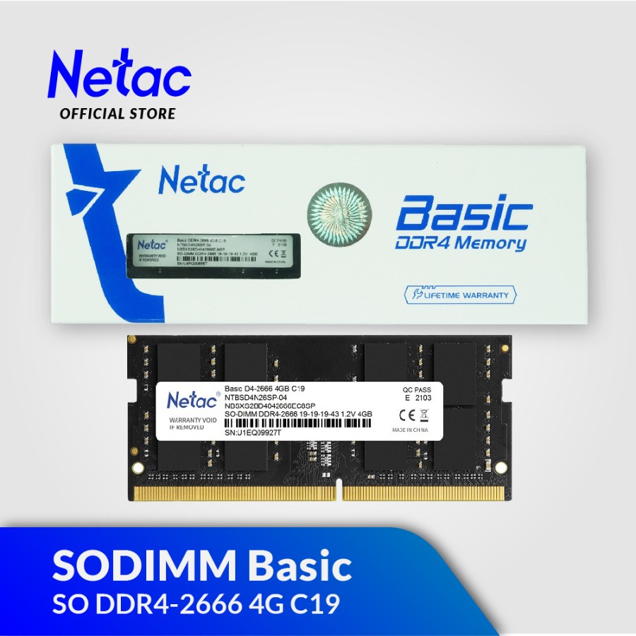 NETAC SODIMM 4GB DDR4-2666 PC4-21300