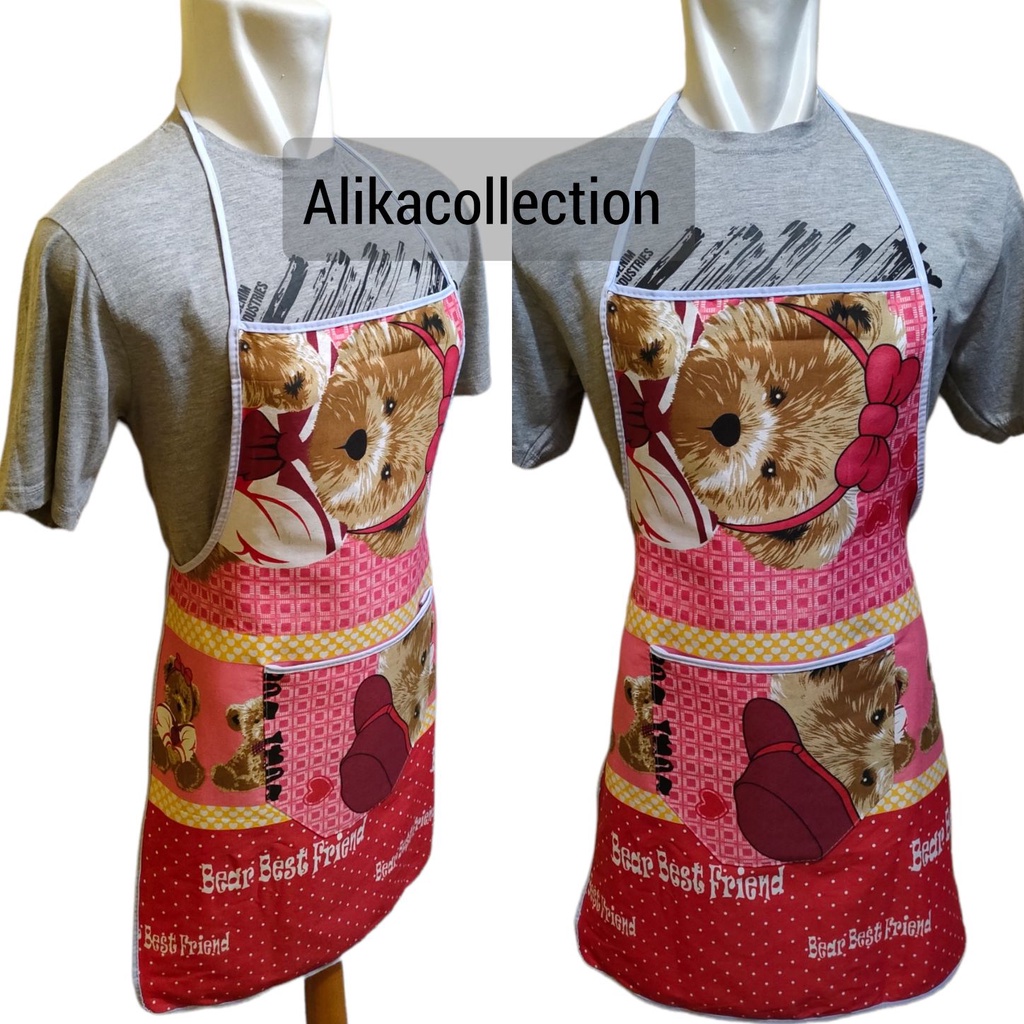 celemek Masak apron masak motif karakter dan polkadot