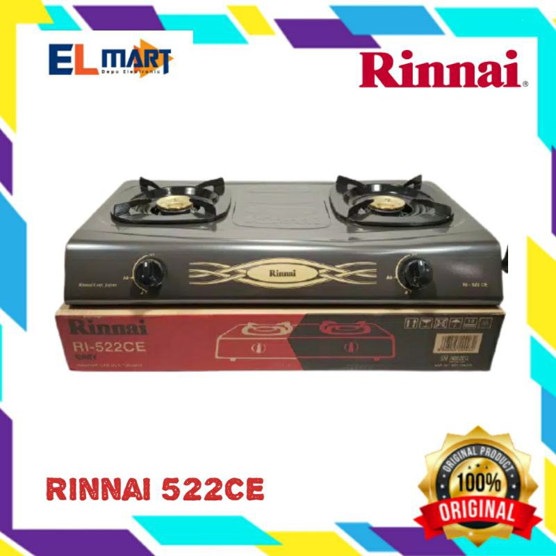 Rinnai kompor gas 2 tungku RI 522CE - 522 CE - RI522CE