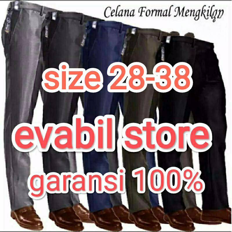 celana kantor kerja harian bahan mengkilap/celana bahan pria/ celana formal pria/ celana kantor pria/ celana import/SLIMFIT