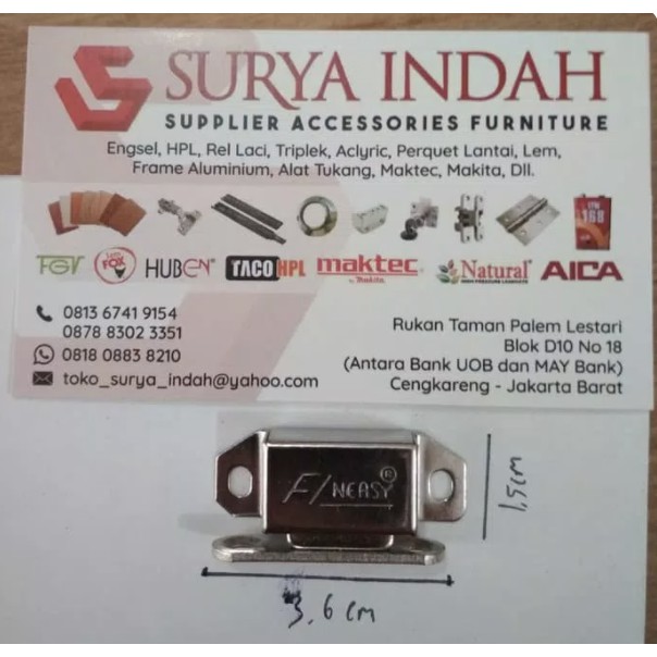Magnet Kotak Stenlis untuk Pintu Lemari Kayu