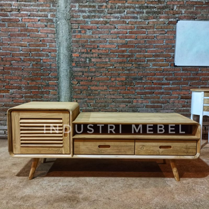 PROMO  Bufet TV Retro - Meja TV Jati Scandinavian Minimalis Modern - Bufet Jepara Jakarta
