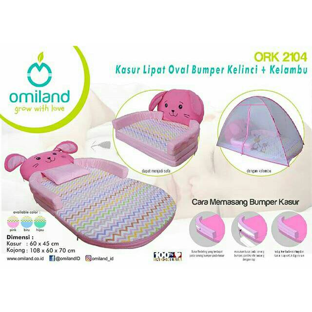 Omiland Kasur Bayi Lipat Motif Kelinci 2 in 1