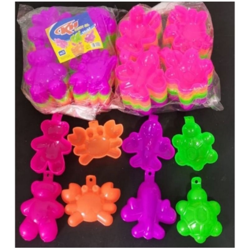 cetakan agar karakter isi 4 pcs beda karakter/cetakan puding plastik/cetakan jelly karakter