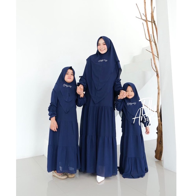 GAMIS BALQIS COUPEL CERUTY BABYDOLL by ELYARSY MOM &amp; KIDS SET KHIMAR IBU ANAK