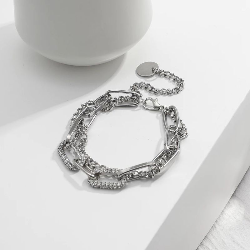 Gelang Rantai Tebal Berlian Imitasi Punk