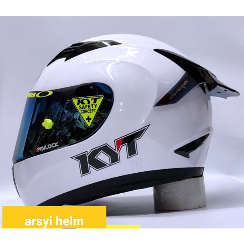 HELMET KYT R10 WHITE PAKET GANTENG
