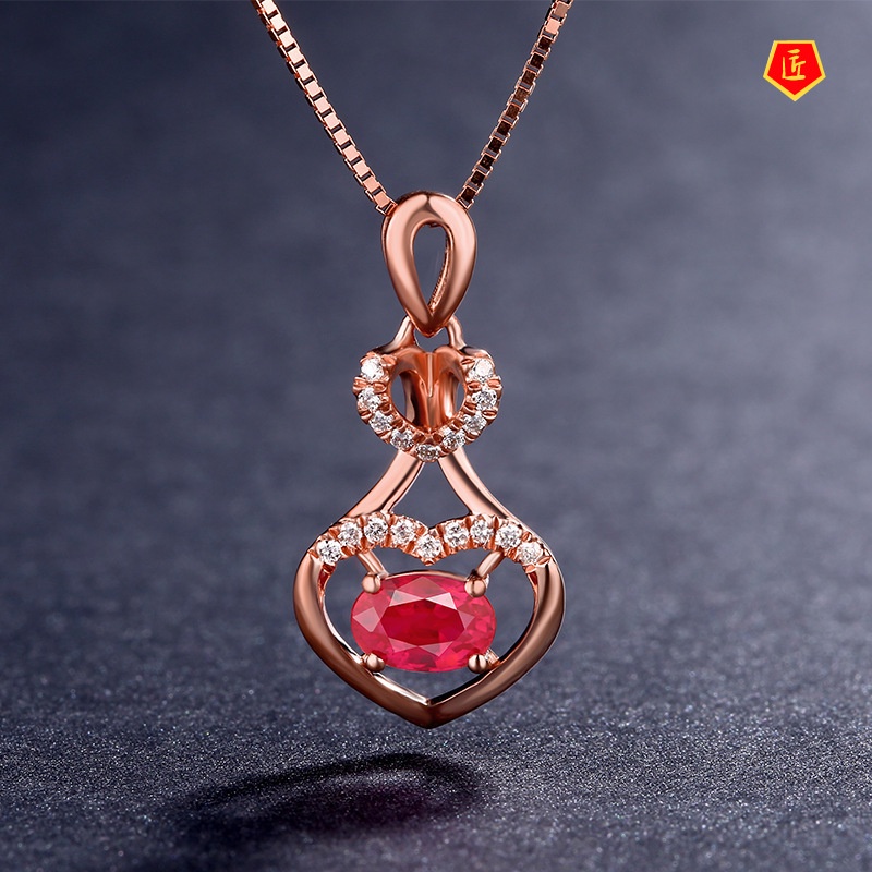 [Ready Stock]Japanese and Korean Style Love Ruby Pendant Fashionable and Elegant