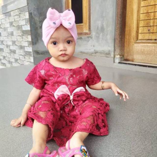 dress brokat anak cewek baby usia 1-4 tahun