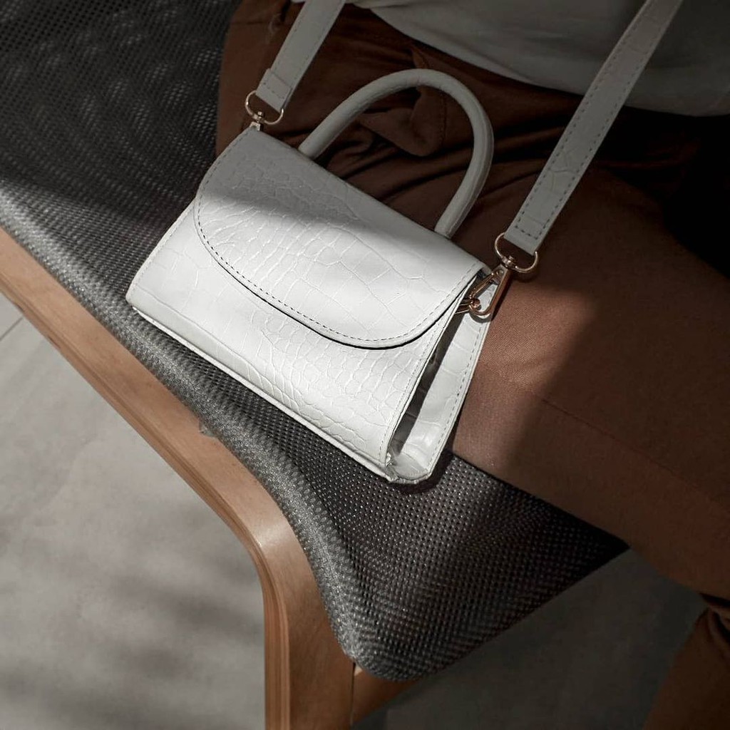 Mizu Bag White / Tas Mini Premium Tas Korea Putih Polos-4
