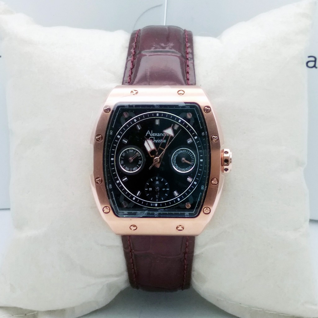 Alexandre Christie AC 6411 Rose Gold Strap Brown Ladies