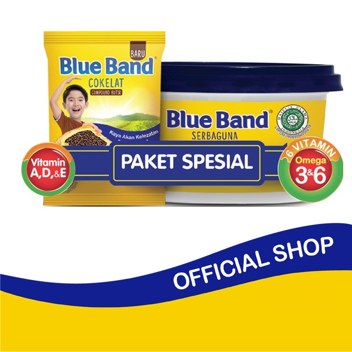 

Blue Band Margarin Serbaguna Tub 250gr + Blue Band Choco Sprinkle 90 gr - Bundling