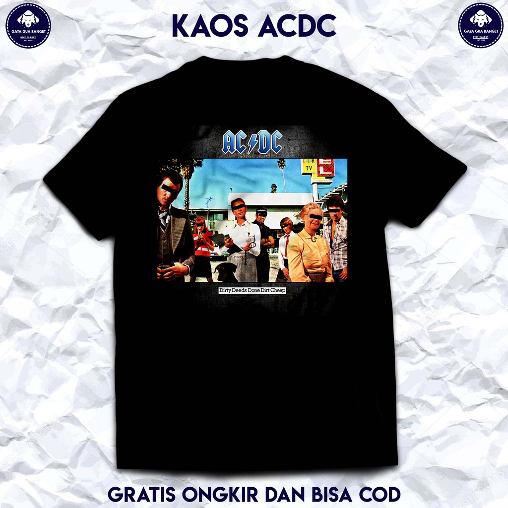 ACDC Kaos Musik Band Rock Original. Kaos Musik Band Metal ACDC Original. Kaos Band Distro Original.
