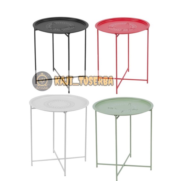 Soleil Meja Teras Besi 46 cm Dengan Tray