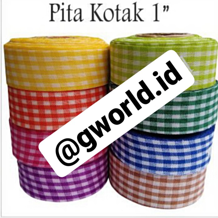 

Pita Kain Motif Kotak 1 inch